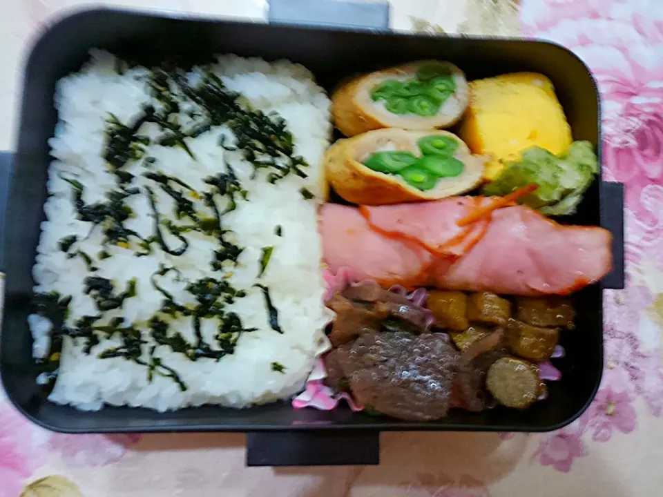 いんげんのベーコンと豚肉巻き弁当|たえさん