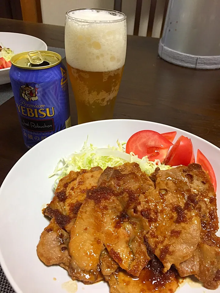 豚肉生姜焼き！
ビールが最高‼️|Katsuragi Shinyaさん