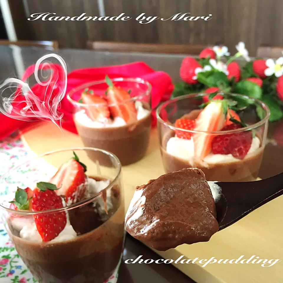 Snapdishの料理写真:マシュマロで、とろっとろchocolatepudding♪|MR06home mariさん