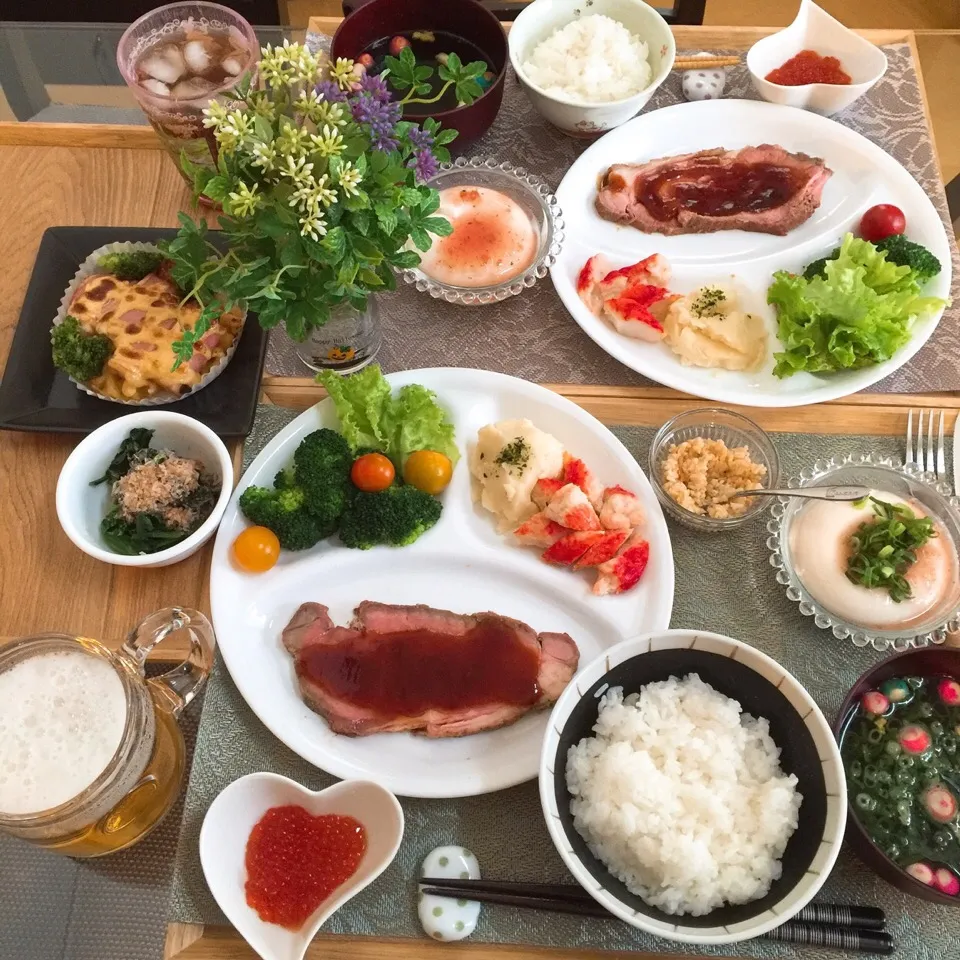 Snapdishの料理写真:5/2❤︎GW3日目主人と娘の晩ごはん❤︎|Makinsさん