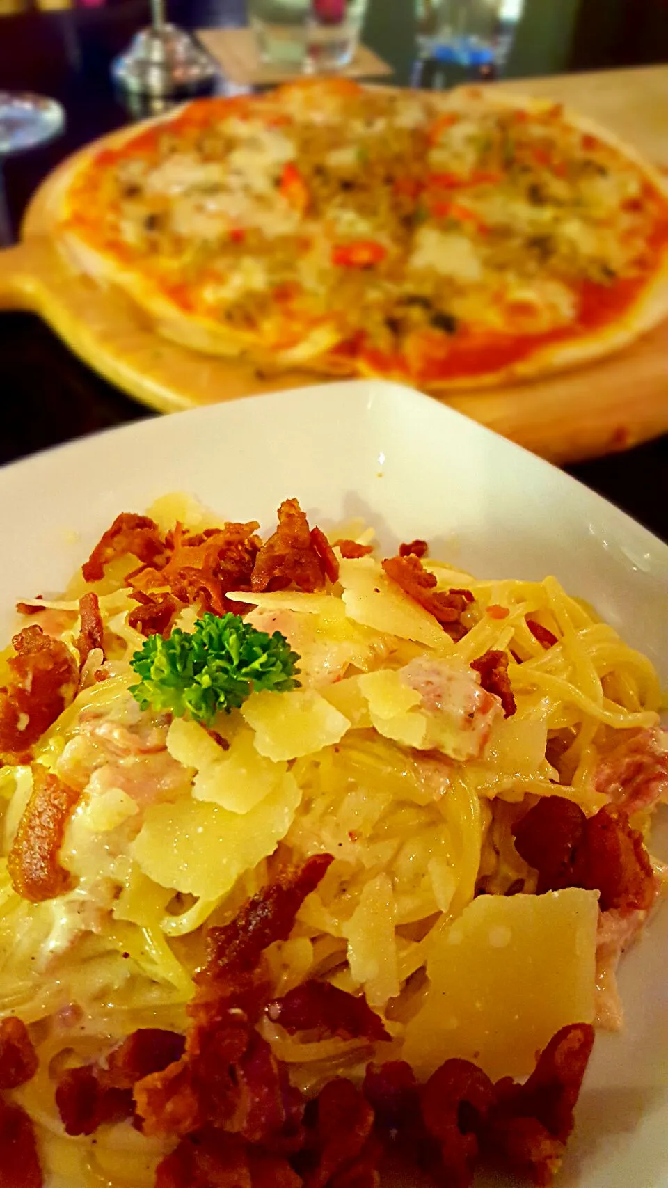 "สปาเก็ตตี้คาโบนาร่า" 🍝😋
(Spaghetti Carbonara)
🎉 My Birthday Dinner 🎉|🌴Papa Naughty...(new id)🍹さん