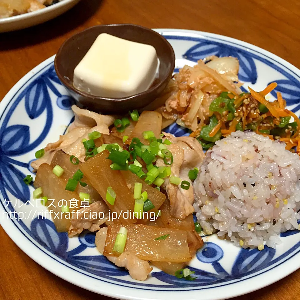 Snapdishの料理写真:夕食のワンプレート献立2016.4.3|門乃ケルコさん