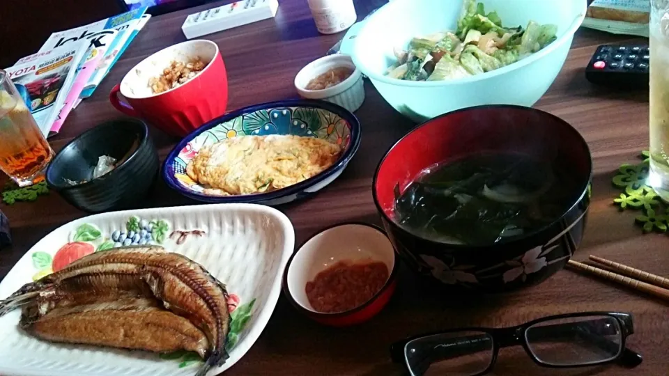 朝食っぽい晩飯。|うえちゃんさん