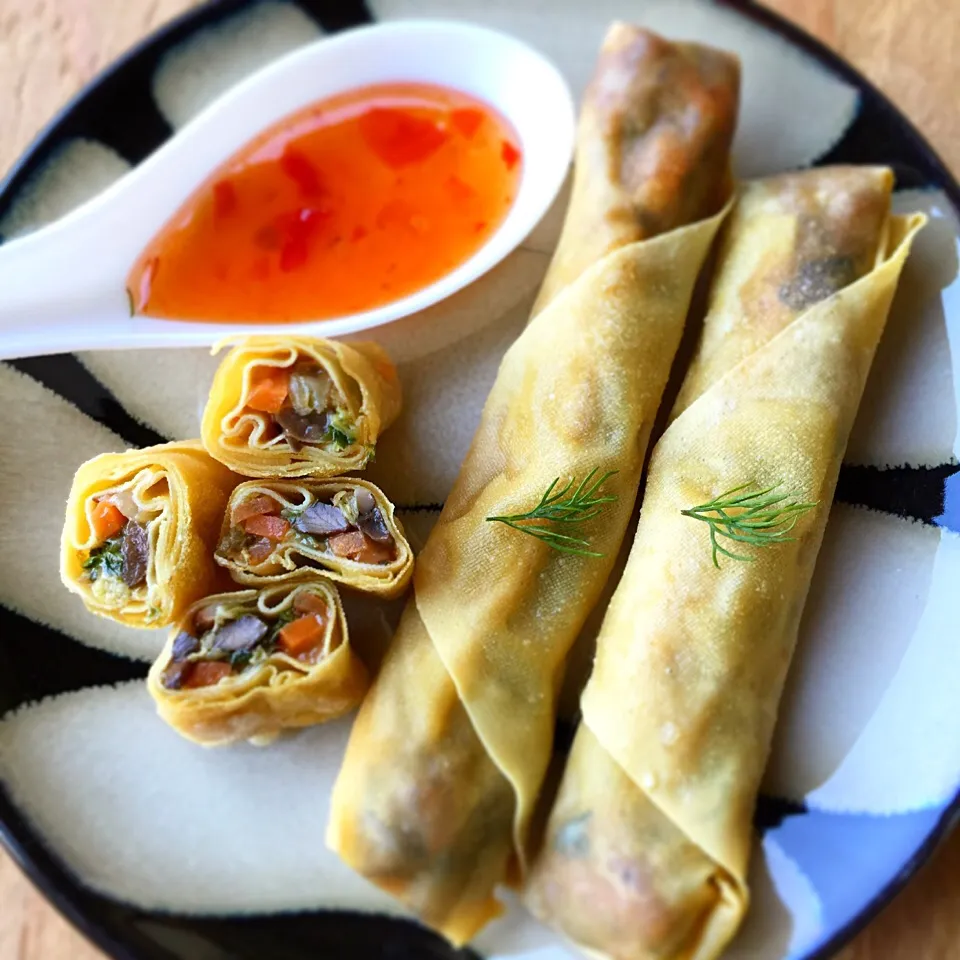 Soy Sheet Rolls With Mushroom, Carrot and Chinese Cabbage|mamaeriさん