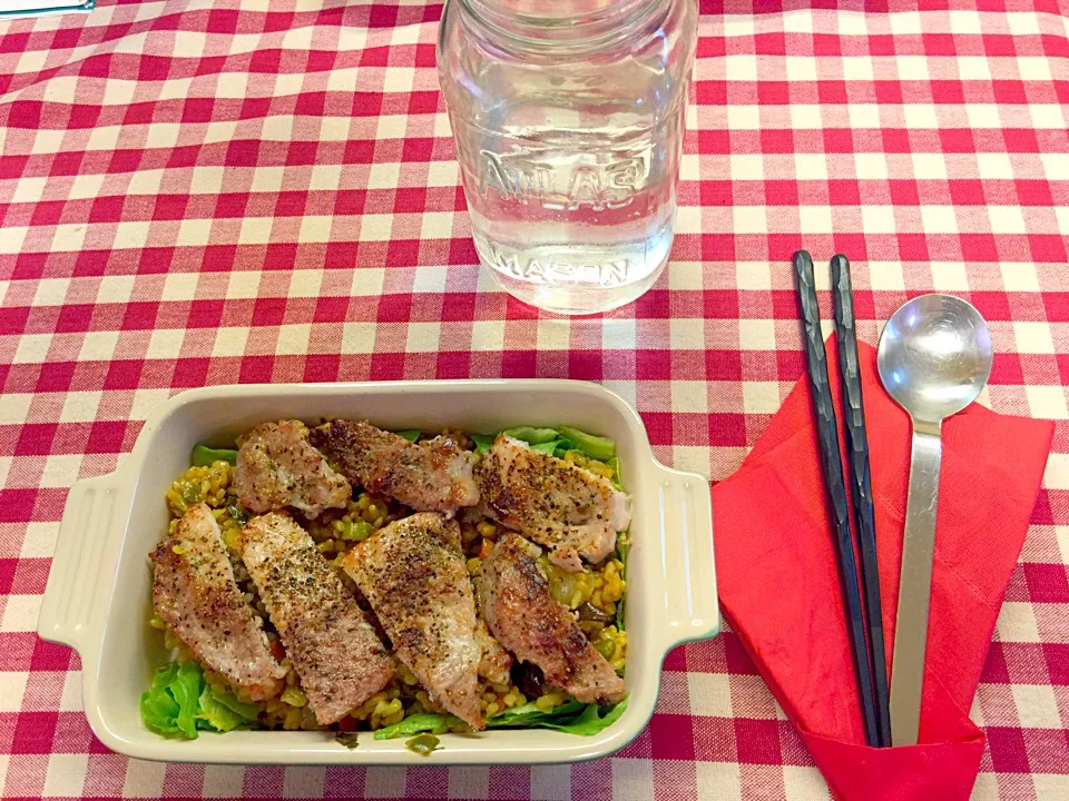 Diabetes friendly dish 
🔸Pork sauté and spicy veggie rice🔸|Tomokoさん