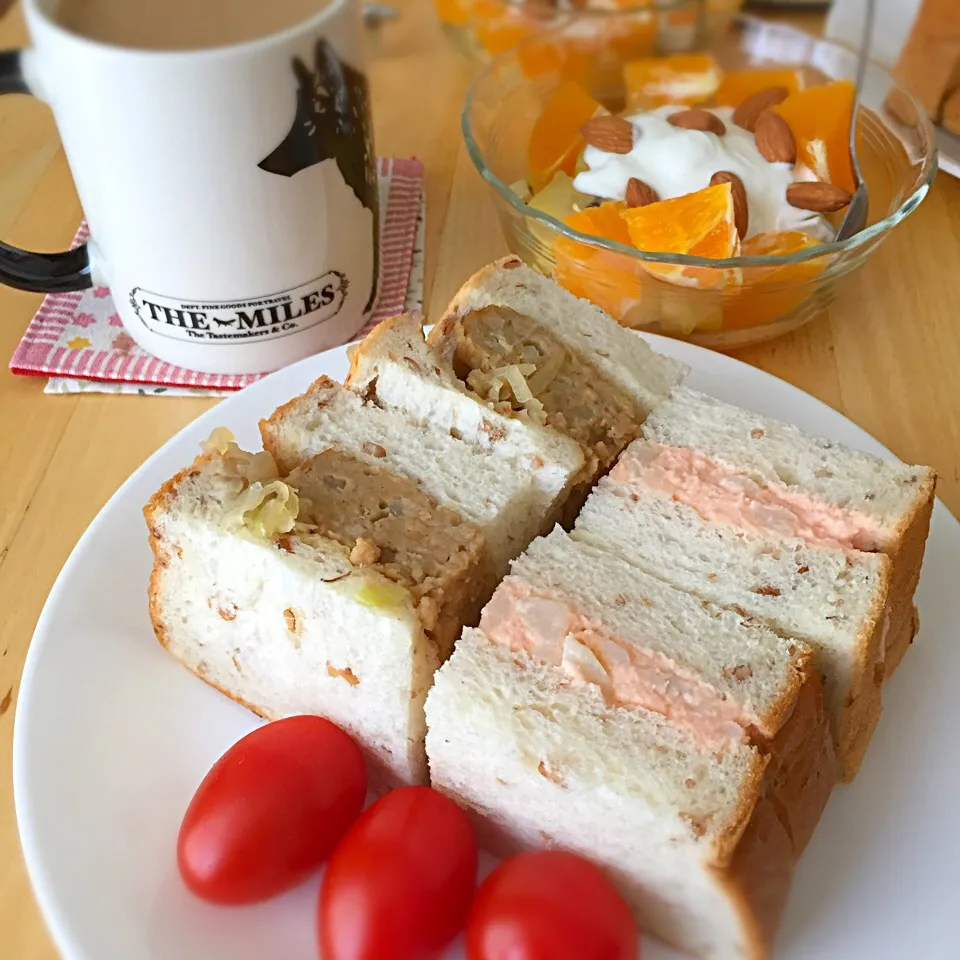 豆腐ハンバーグの和風サンドイッチ|りんごっちさん