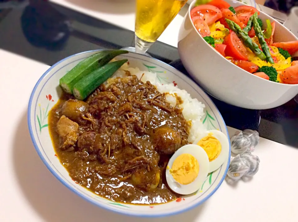 Snapdishの料理写真:連休のカレー作り 終了 3日目にしてやっといただきます。 １０分でごちそうさまです。 あ〜あ|Takeshi  Nagakiさん