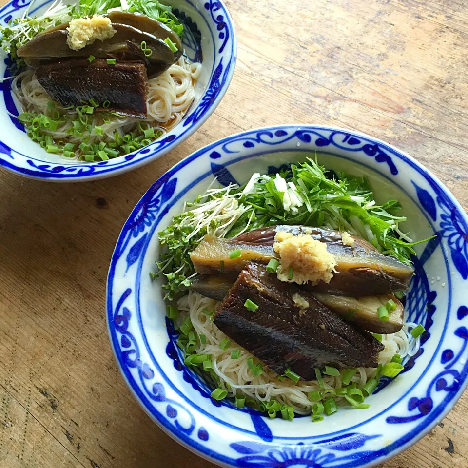 茄子と鰊のたいたんで素麺‼︎|Yoshinobu Nakagawaさん