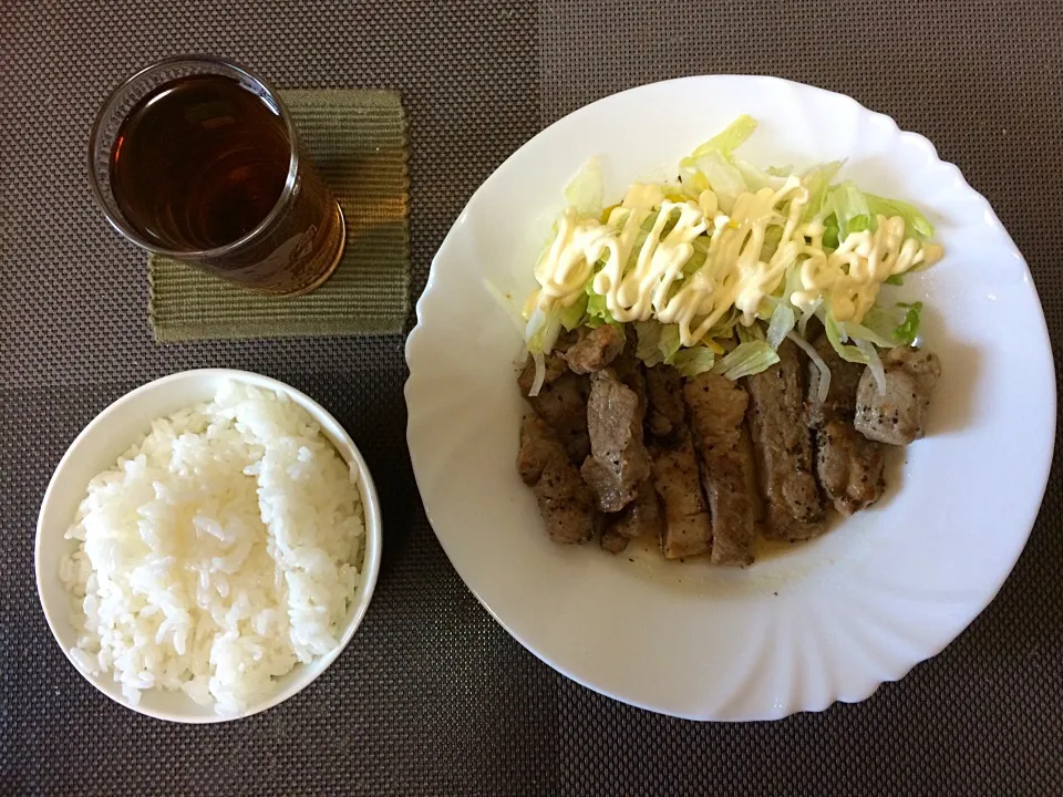 ポークソテーご飯|ばーさんさん