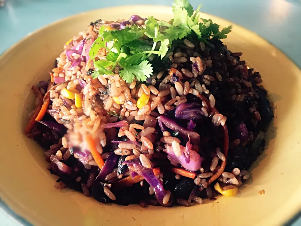 Mexican Vegetarian Bowl mixed with black bean rice|Sergio Lacuevaさん