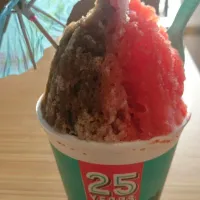 Snapdishの料理写真:shaved ice with Cola and Watermelon flavor topped wd chamoy.|xtinさん