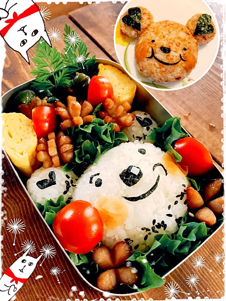 Snapdishの料理写真:熊おにぎり
しろくま弁当|Miho Fujikiさん