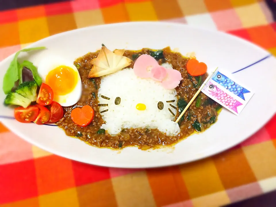 こどもの日🎏
キティちゃんのデコカレーで簡単お祝い✨|♡yuka♡さん