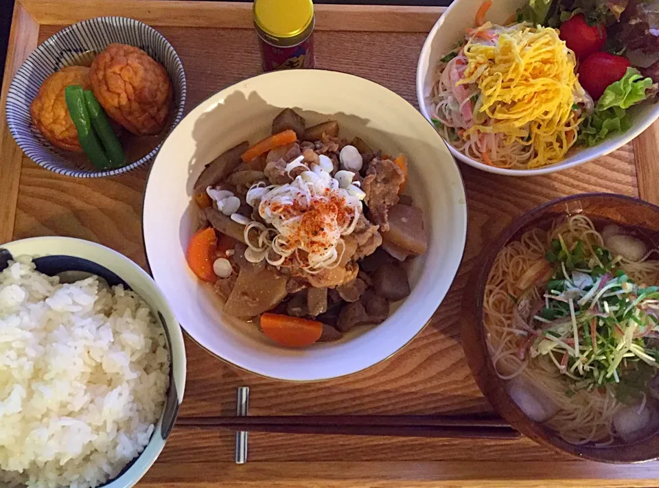 牛すじ煮込み

春雨サラダ

魚河岸揚げの煮物

薬味たっぷりそーめん|ayumiさん