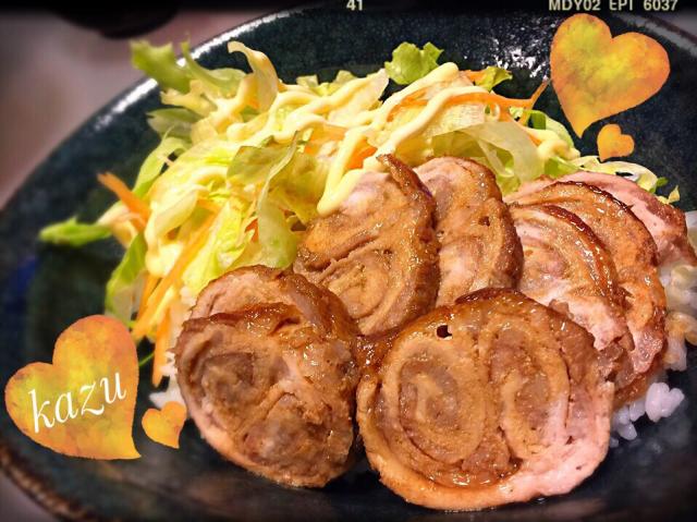 生姜焼き用ロース肉でチャーシュー丼/kazu☆ | Snapdish[スナップ