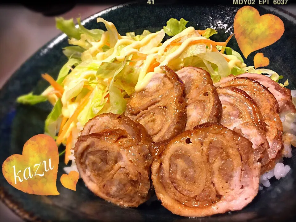 生姜焼き用ロース肉で❤︎チャーシュー丼😋|kazu★さん