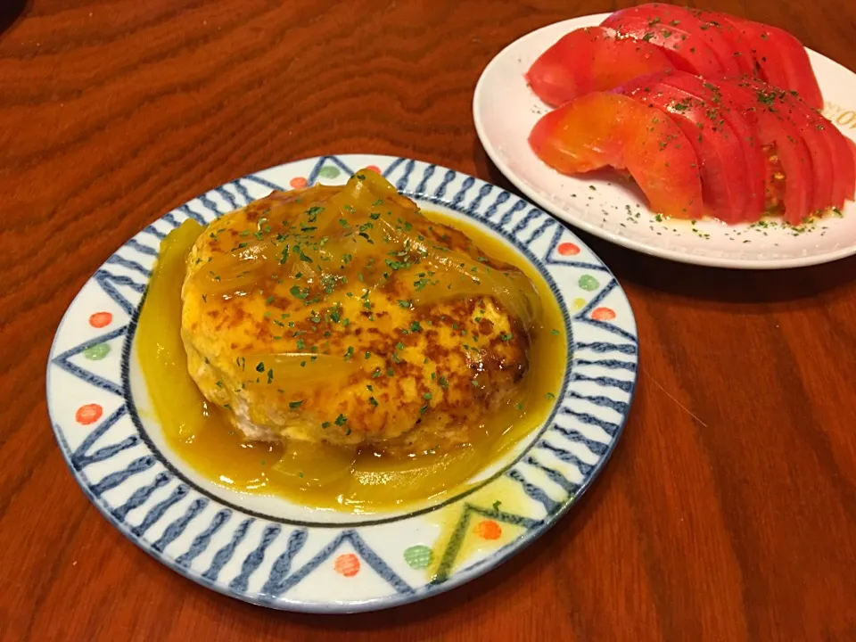 鳥と豆腐のハンバーグ カレー餡|賀持 洋臣さん