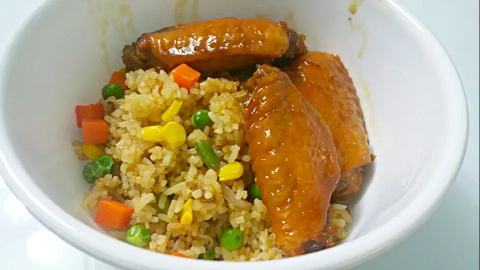 Simple Dinner : Fried Rice + Teriyaki Chicken Wings|🌷lynnlicious🌷さん