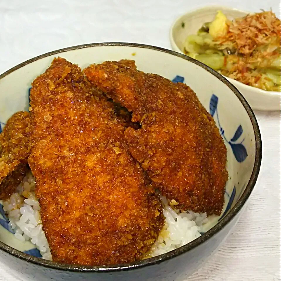 ソースカツ丼&焼きなす|お茶菓子さん