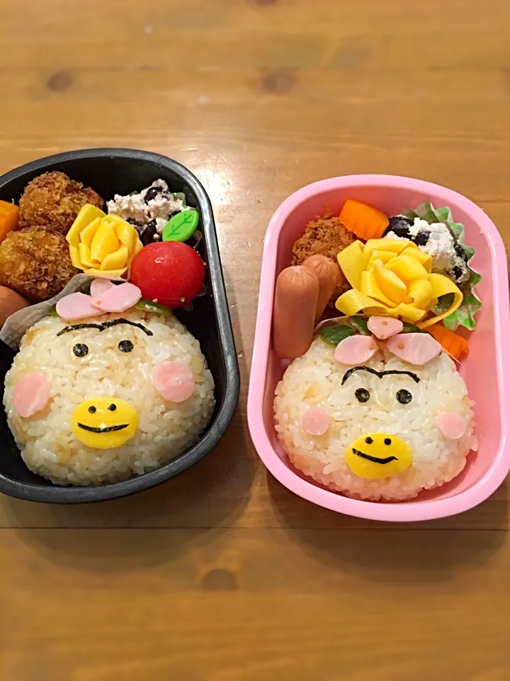 4/21 兄妹弁当（年長＆年少）|くーまんもんさん