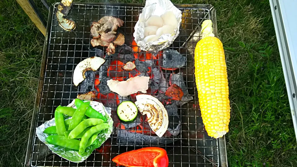 BBQをしたんだけれど..
🍖の👀📷✨がなぃ..
魚介とかチーズとかマシュマロも焼いたんだけど..💦|みうのすけさん