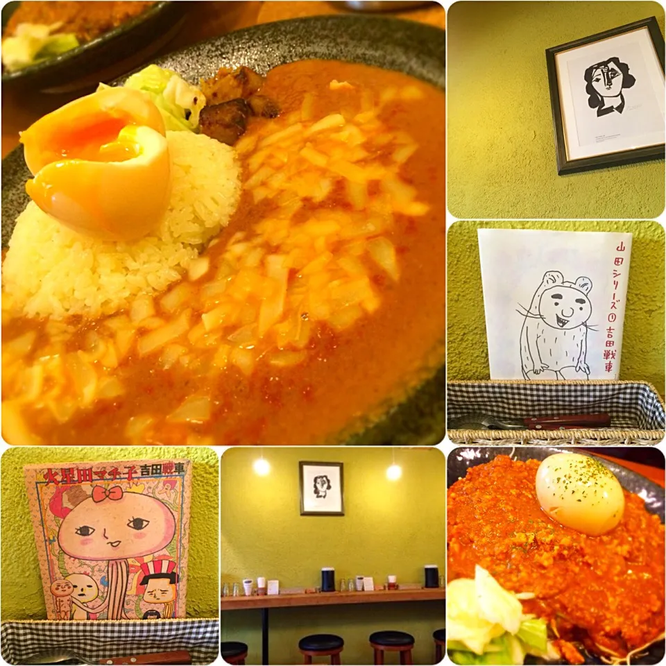 Spicy chicken curry, egg, cheese♡|angiee♡さん