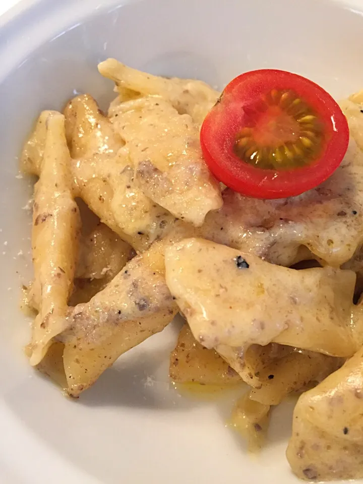 Homemade Istrian pasta "Fusi" with Truffle sauce🇭🇷|aястасияさん