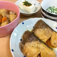 さばの照り焼き
肉じゃが
ほうれん草の白和え|なちゅきさん