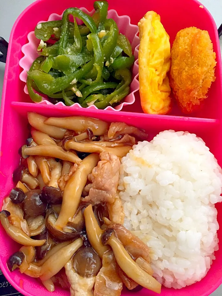 肉きのこのあんかけごはん弁当♪|なささん