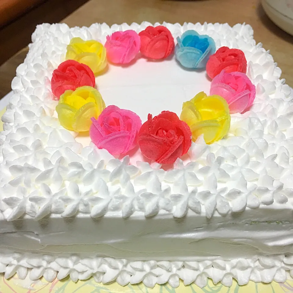 Tri-Color cream cake|Trish Wongさん