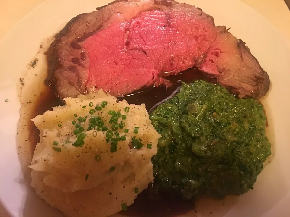 Homemade Prime Rib with Bacon Creamed Spinach and Mashed Japanese Yams!|Jenevieve Johnsonさん