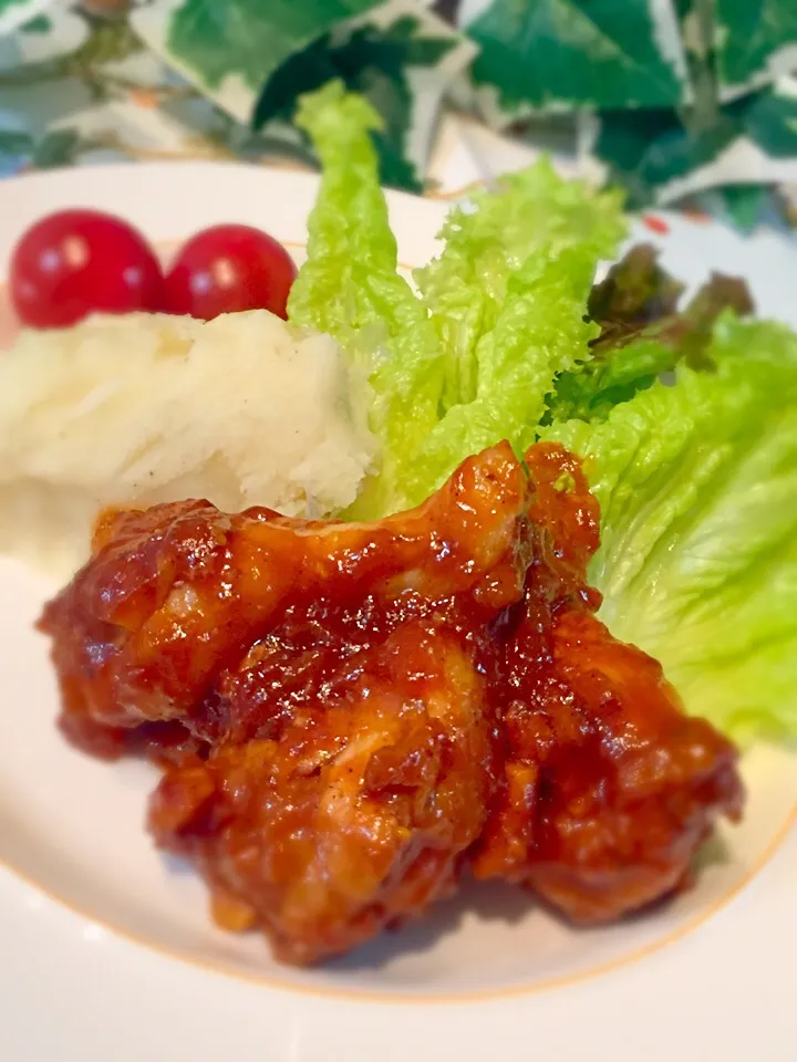 あゆ♡の料理 鶏手羽元のBBQソース煮♪|あゆさん