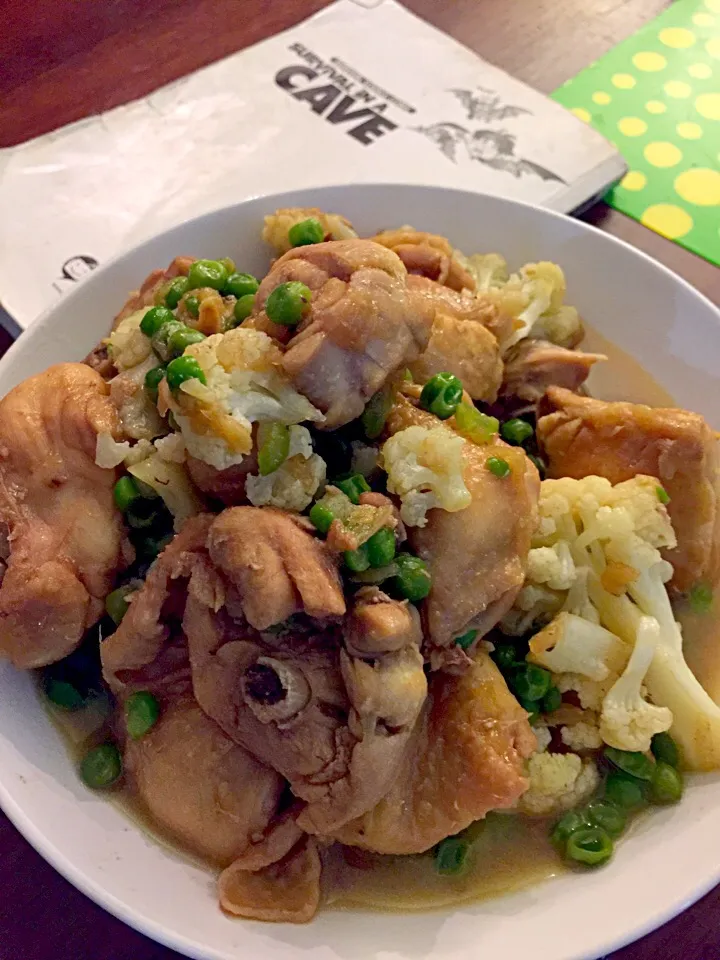 Jasmin Choy's 15 Min Tasty Thermomix Chicken Cauliflower Stew With Peas|jasmin choyさん