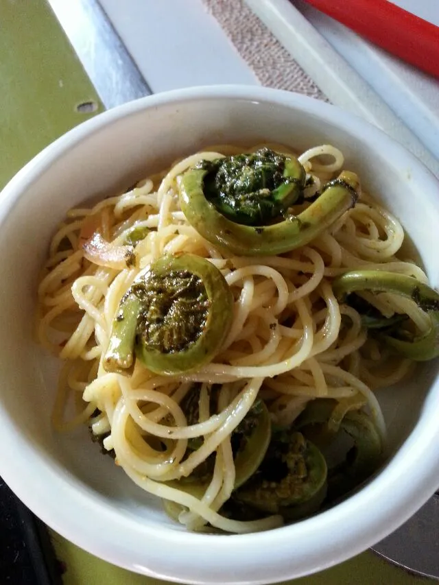 pasta with homemade greengoddess sauce.|Polly Gelfusoさん