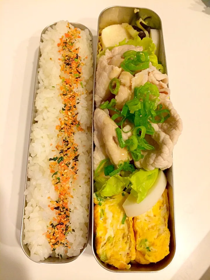 Snapdishの料理写真:5月10日のお弁当🍙👨冷しゃぶ|Sanjiさん