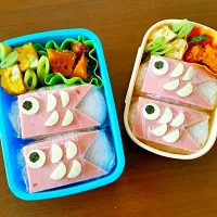 こいのぼりのおにぎり弁当|もこのすけさん