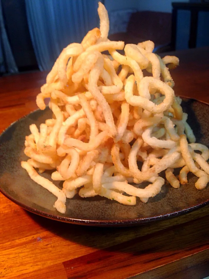 うどん揚げ
余っていた即席麺の素で味付け（笑）
〜醤油ラーメン味〜|ちなみんさん