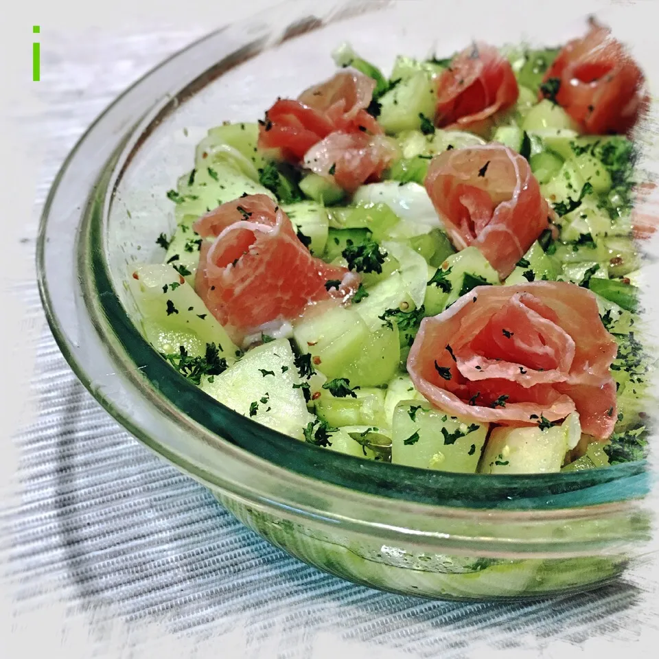 生ハムメロンサラダ 🍈 【Prosciutto and melon salad】|izoomさん