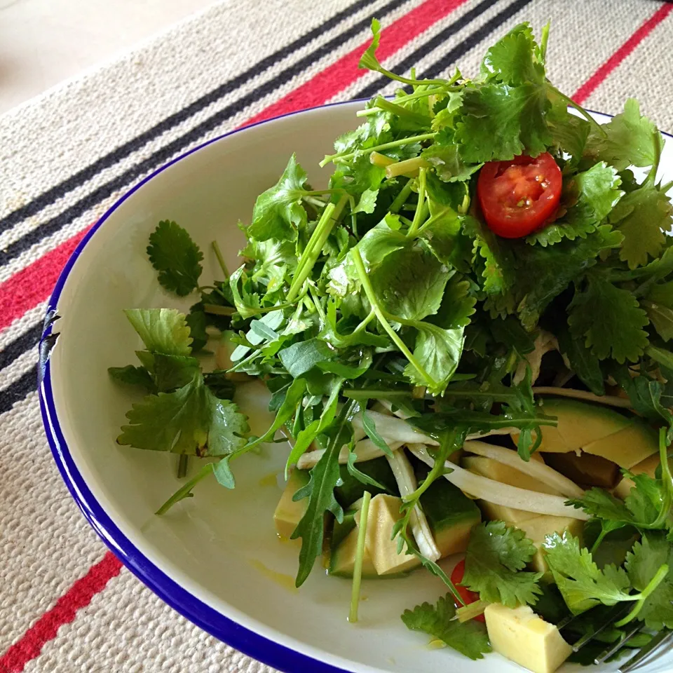 avocado, rocket, coriander, fennel and tomato salad|azuuuzaさん