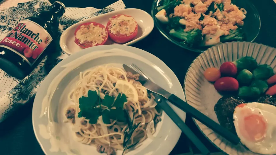 今晩のあて🍺レモンクリームパスタ🍝|キム姉さん