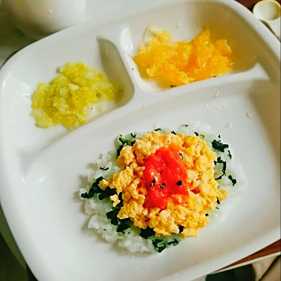 Snapdishの料理写真:👶オムライス・キャベツ・甘夏|chocoさん