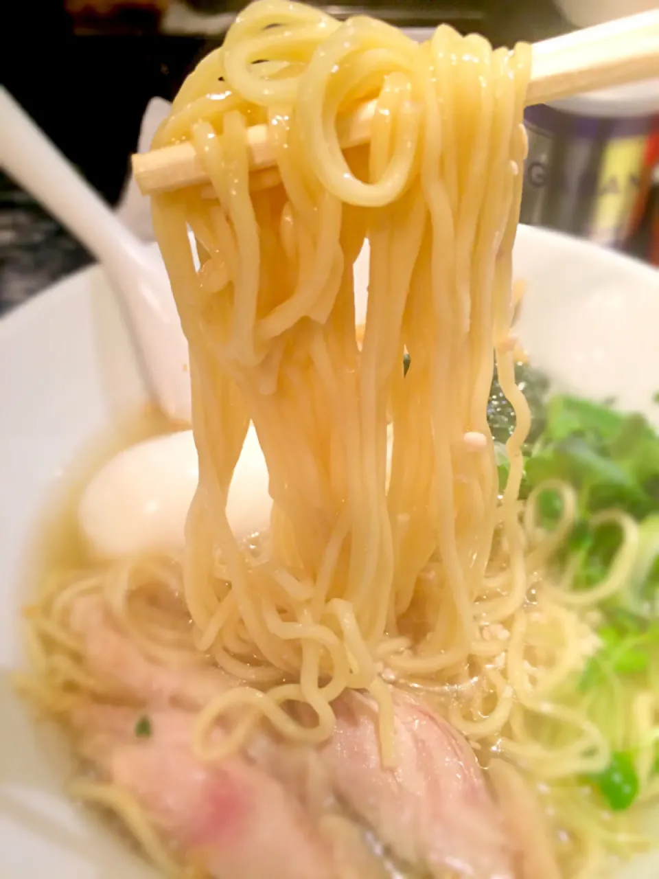 Snapdishの料理写真:塩生姜らー麺の麺@MANNISH|morimi32さん