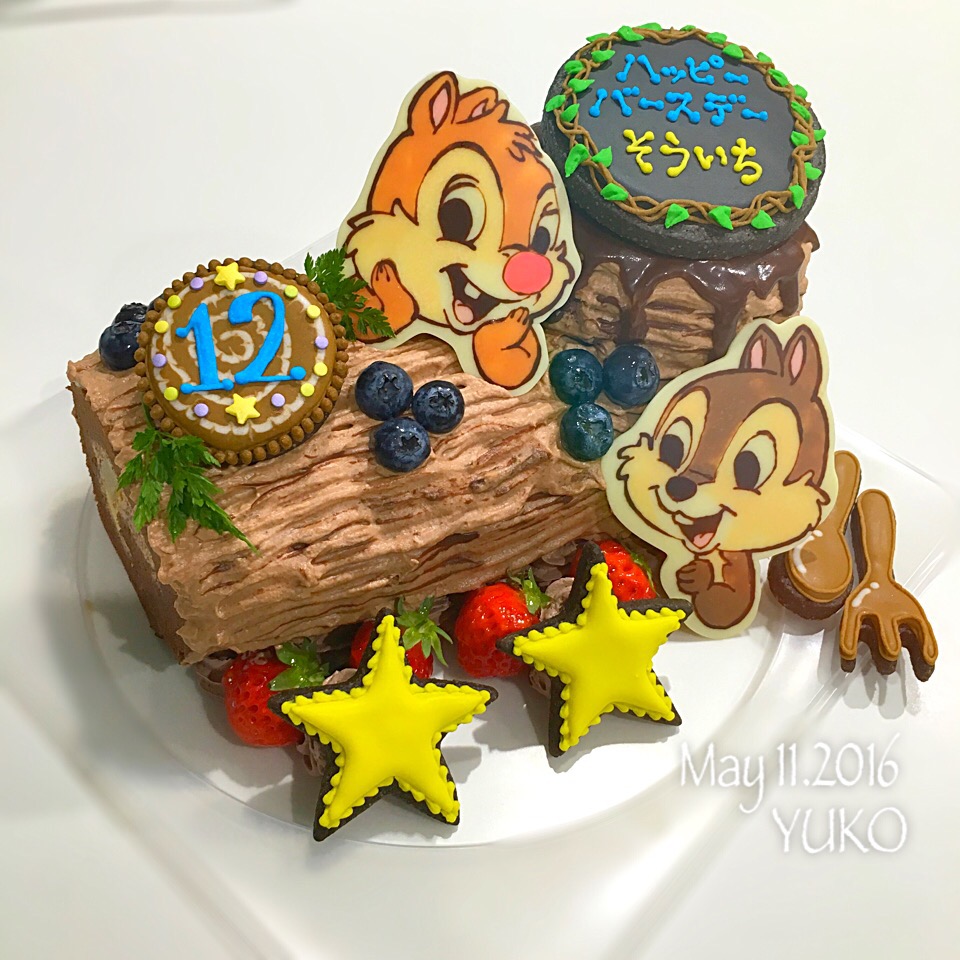 バースデーケーキチップとデールブッシュドノエル Yuko Snapdish スナップディッシュ Id Dhtkua