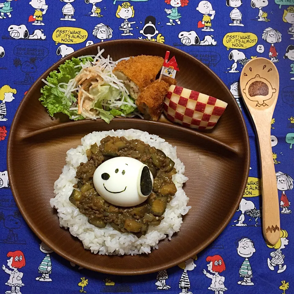 Snapdishの料理写真:おうちスヌーピーカフェ キーマカレー|namimoさん