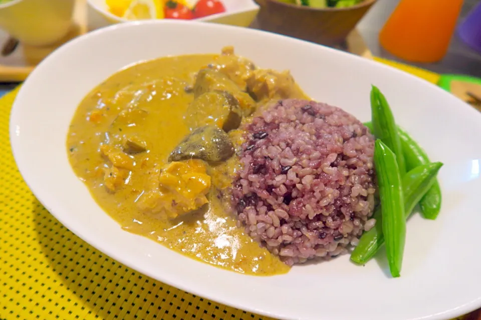 黒米&ココナッツミルクチキンカレー|かれんさん