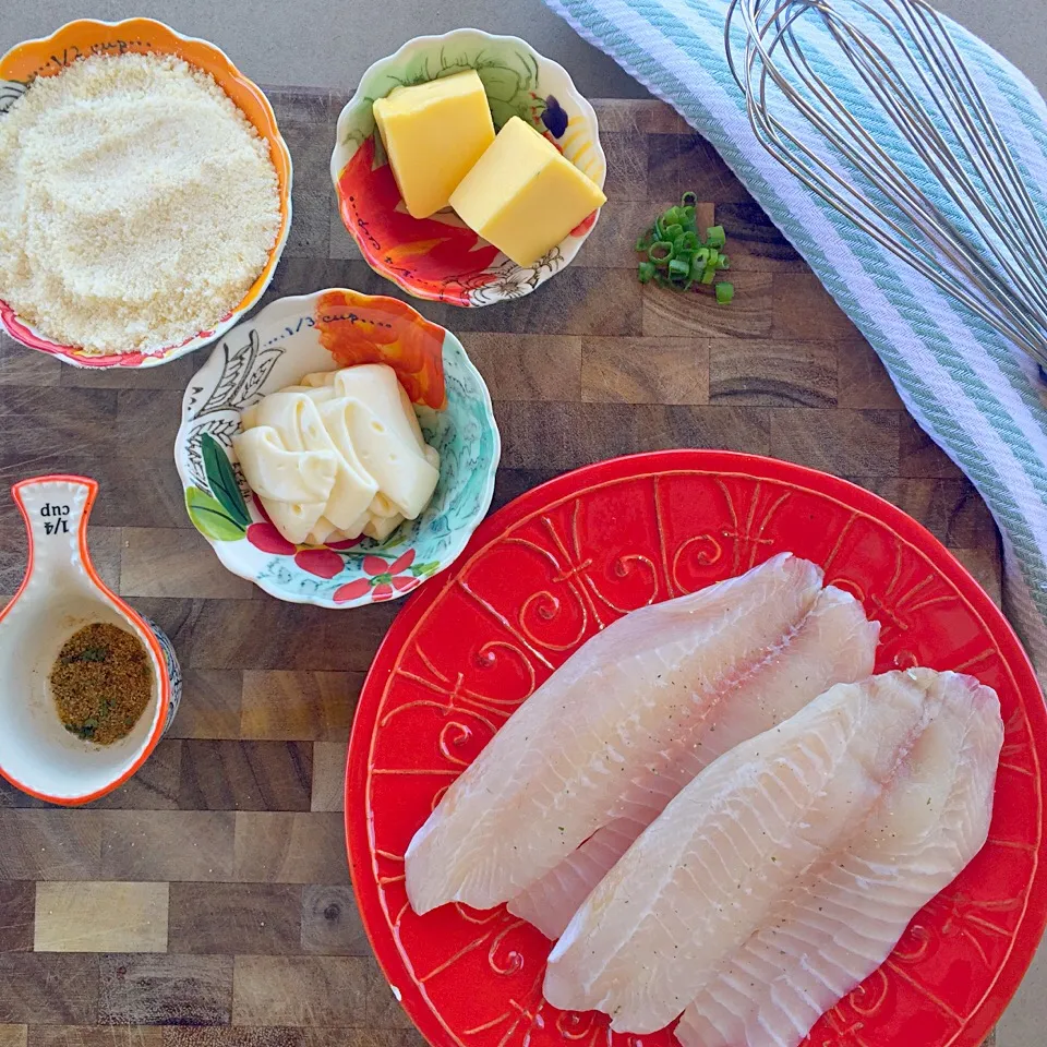 Parmesan crusted tilapia prep|lindsay robesonさん