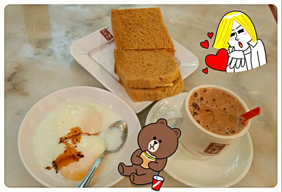 Bread with kaya & butter😋 soft boiled eggs💟💝💗💖💛👅👄|🌷lynnlicious🌷さん