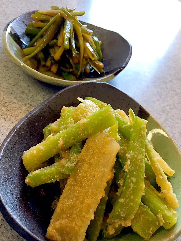 Snapdishの料理写真:ウドのごま和えときんぴら〜😋|てんてんさん