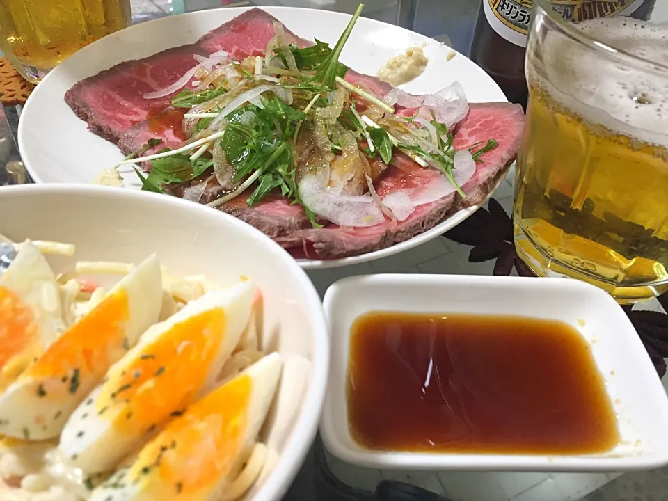 ローストビーフ&たまごサラダ|たぁちさん