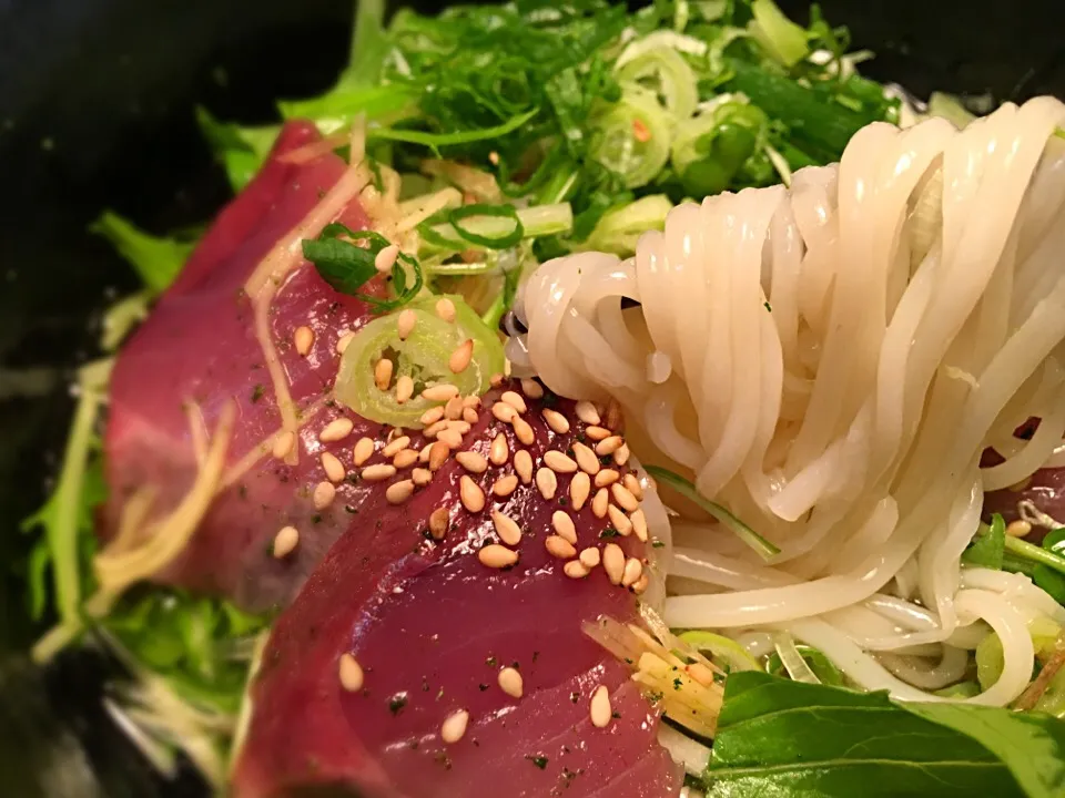 生鰹の薬味そうめん4|半田手延べそうめんの店 阿波や壱兆さん